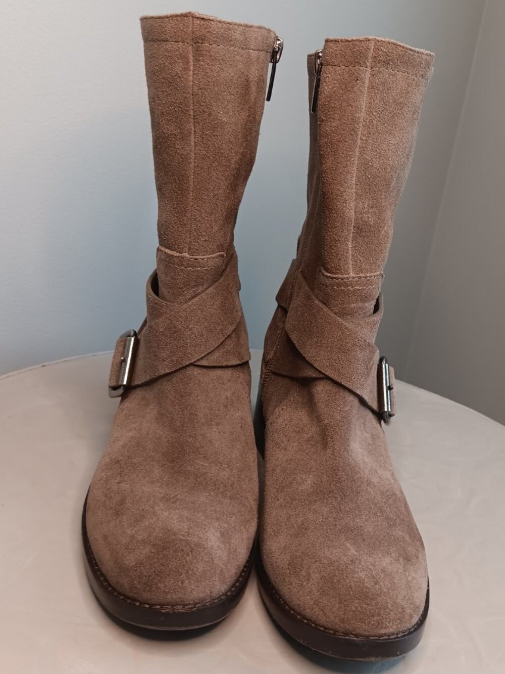 Vince Camuto Wethima Suede Moto Boots Size 6 - Picture 3 of 10
